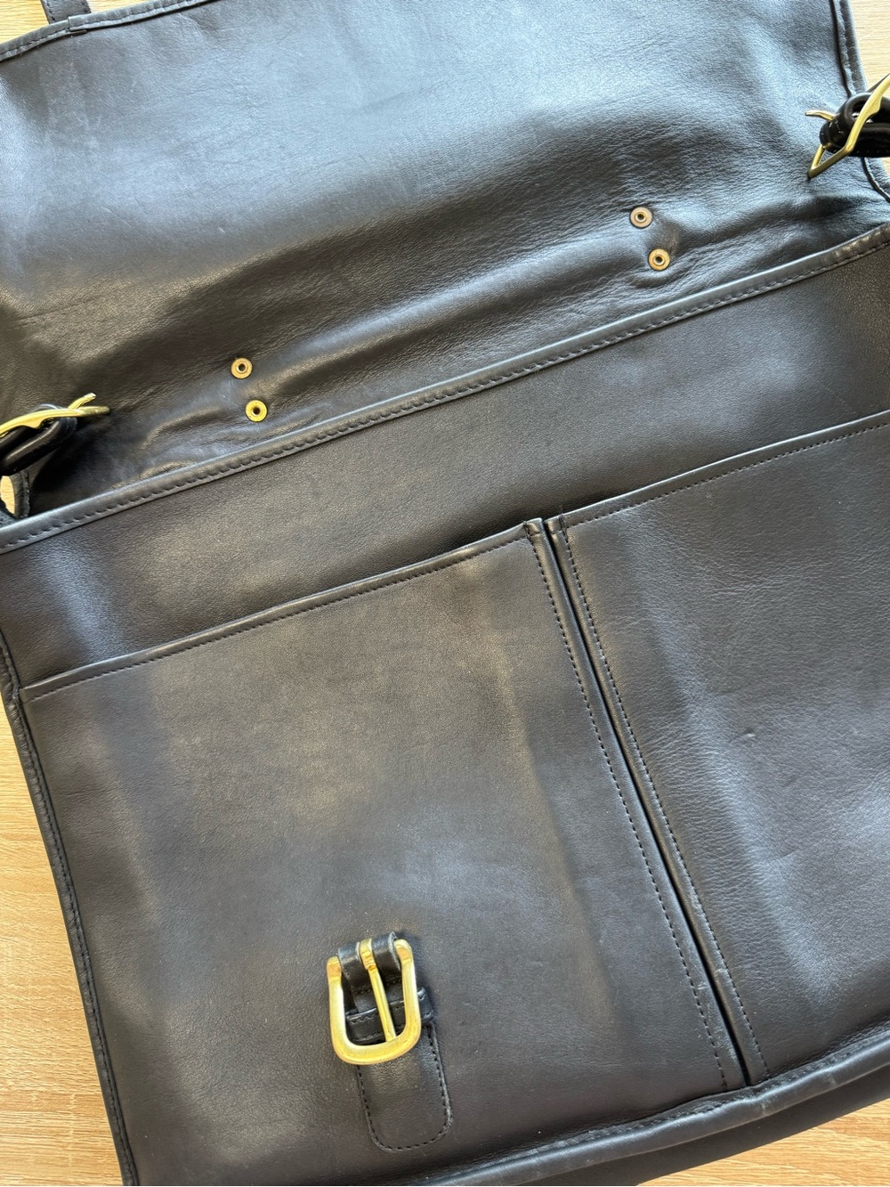 VINTAGE COACH BLACK LEATHER BUCKLE CLOSURE BRIEFCASE - Picture 3 of 14